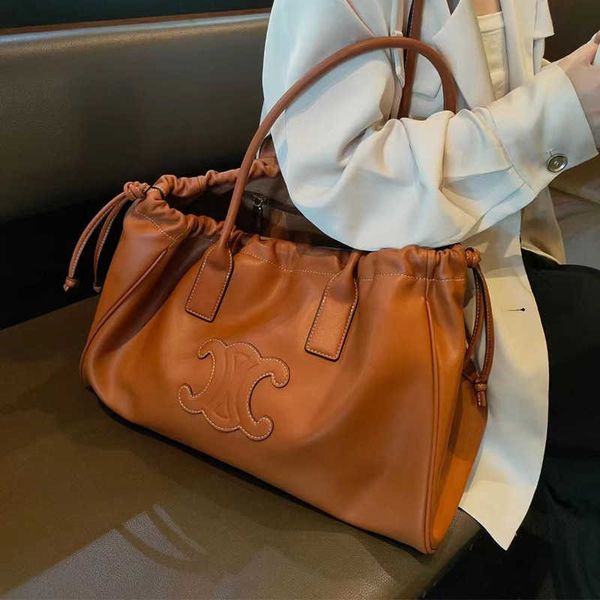 fashion woman's handbag celinns designer bags autumn winter new arch cowhide drawstring bag tote armpit shoulder shopping portable tote